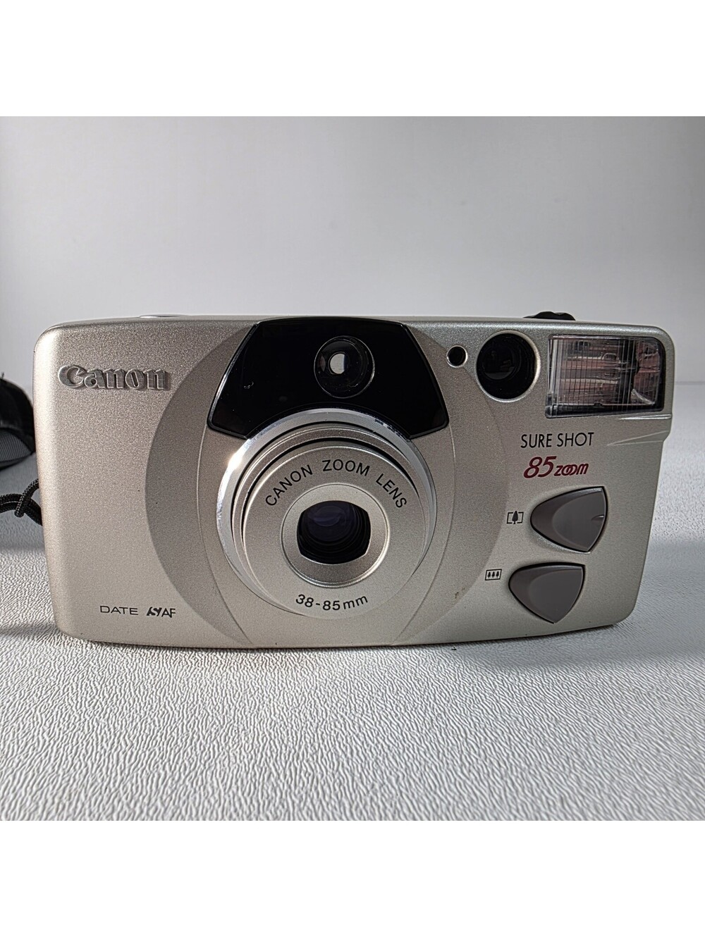 Canon Sure Shot 85 Zoom Silver Built-in Flash 35mm Point & Shoot Film Camera